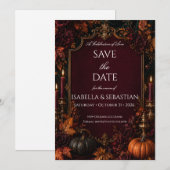 Gothic Autumn Kürbis Save The Date (Vorne/Hinten)
