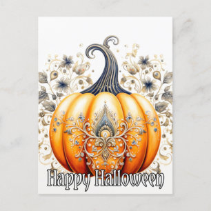 Gothic Autumn Pumpkin Illustration Postkarte