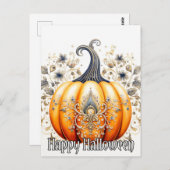 Gothic Autumn Pumpkin Illustration Postkarte (Vorne/Hinten)