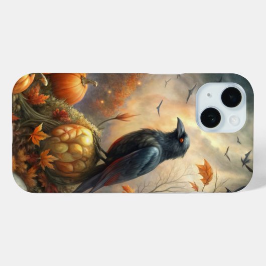 Gothic Autumn Raven - Witchy Pumpkin Forest Design Case-Mate iPhone Hülle (Rückseite (Horizontal))