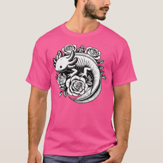 Gothic Axolotl mit Blume Witchy Punk Cool Alter T-Shirt