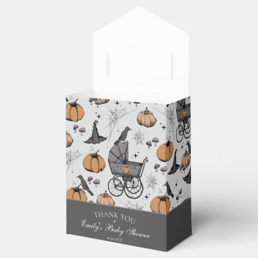 Gothic Baby Carriage Baby Shooter Vielen Dank Geschenkschachtel (Geöffnet)