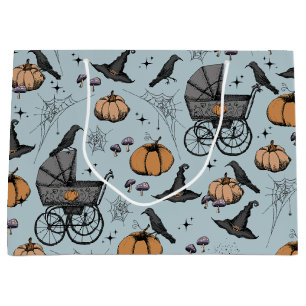 Gothic Baby Carriage Halloween Blue Große Geschenktüte
