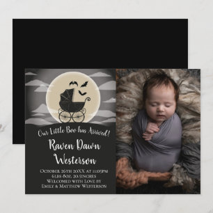 Gothic Baby Carriage Halloween Geburtsankündigung Einladung