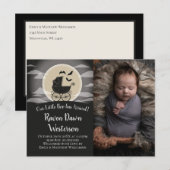 Gothic Baby Carriage Halloween Geburtsankündigung Postkarte (Vorne/Hinten)