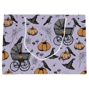Gothic Baby Carriage Halloween Lila Große Geschenktüte