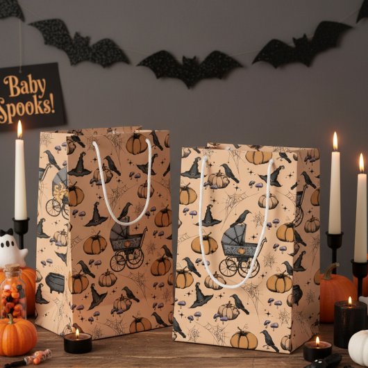 Gothic Baby Carriage Halloween Orange Kleine Geschenktüte