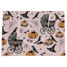 Gothic Baby Carriage Halloween Pink Große Geschenktüte