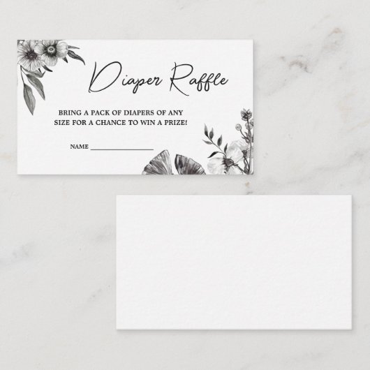 Gothic Baby Duwer Diaper Raffle Begleitkarte (Vorne/Hinten)