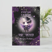 Gothic Baby Niedlich Boy Moonlight Lullabies Einladung (Stehend Vorderseite)