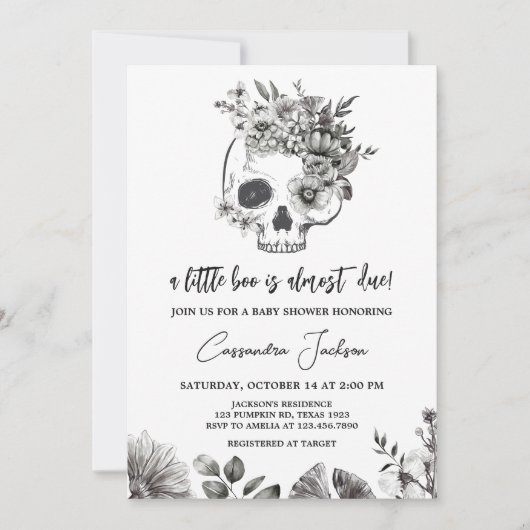 Gothic Baby Shower Einladung (Vorderseite)