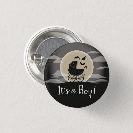 Gothic Baby Shower Halloween Carriage Button (Vorne & Hinten)