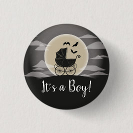 Gothic Baby Shower Halloween Carriage Button