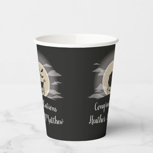 Gothic Baby Shower Halloween Carriage Pappbecher (Links)