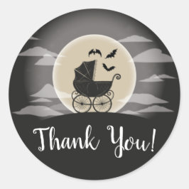 Gothic Baby Shower Halloween Carriage Runder Aufkleber
