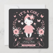 Gothic Baby Shower Invitation Baby Girl (Vorderseite)