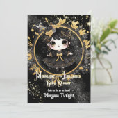 Gothic Baby Shower Niedlich Girl Moonlight Lullabi Einladung (Stehend Vorderseite)