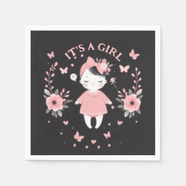 Gothic Baby Shower Pink Black Serviette