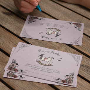 Gothic Babyparty-Wettbewerb um Windeln Lila und Sc Begleitkarte