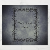 Gothic Barbed black Branch Frame Glowing Grey Bierflaschenetikett (Einzelnes Label)
