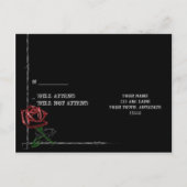 Gothic Barbed Wire and Rose Elegante UAWG Postkart Einladungspostkarte (Rückseite)