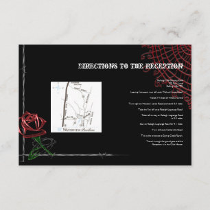 Gothic Barbed Wire and Rose Wedding Directions v2 Begleitkarte