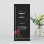 Gothic Barbed Wire and Rose Wedding Program Programm (Stehend Vorderseite)