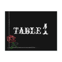 Gothic Barbed Wire and Rose Wedding Tischnummer