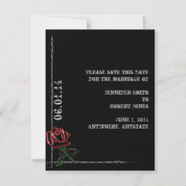 Gothic Barbed Wire und Rose Save the Date Karte