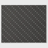 Gothic Baroque Swirling Silver Floral Muster Geschenkpapier (Flach)