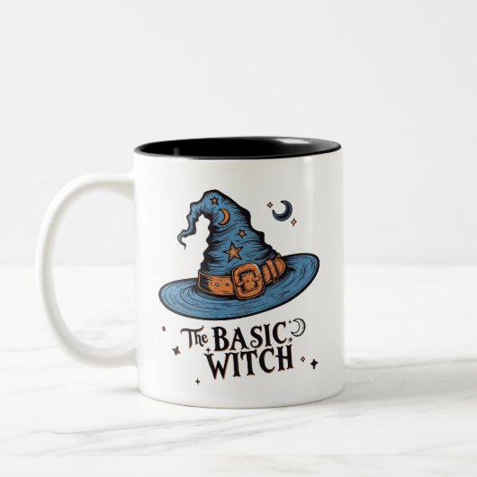 Gothic Basic Hexenhut Coffee Brew Halloween Zweifarbige Tasse (Links)