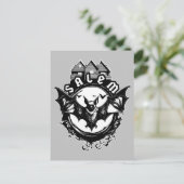 Gothic Bat and Salem Hexenhaus Postkarte (Stehend Vorderseite)