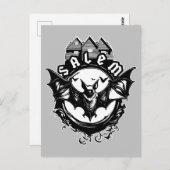 Gothic Bat and Salem Hexenhaus Postkarte (Vorne/Hinten)