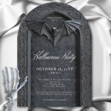 Gothic Bat Arched Grabstein Halloween-Party