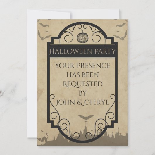 Gothic Bat Einladung (Vorderseite)