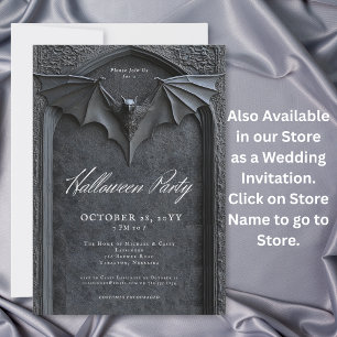 Gothic Bat Grabstein Halloween-Party Einladung
