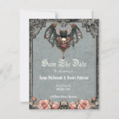 Gothic Bat Save the Date Card Einladung (Vorderseite)