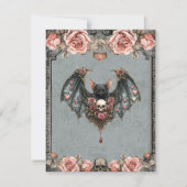 Gothic Bat Save the Date Card Einladung (Rückseite)