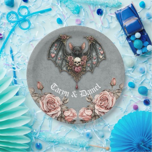 Gothic Bat Wedding Pappteller (Party)