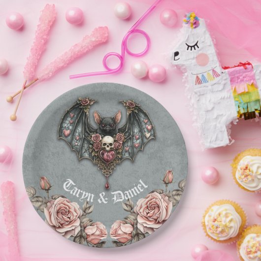 Gothic Bat Wedding Pappteller (Party)