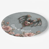 Gothic Bat Wedding Pappteller (Schrägansicht)