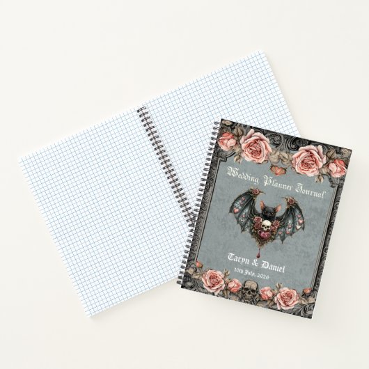 Gothic Bat Wedding Planner Journal Notizblock (Innenseite)