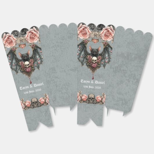 Gothic Bat Wedding Popcorn Box Geschenkschachtel (Ungeklappt)