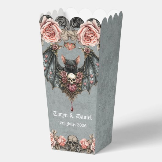 Gothic Bat Wedding Popcorn Box Geschenkschachtel (Vorderseite)
