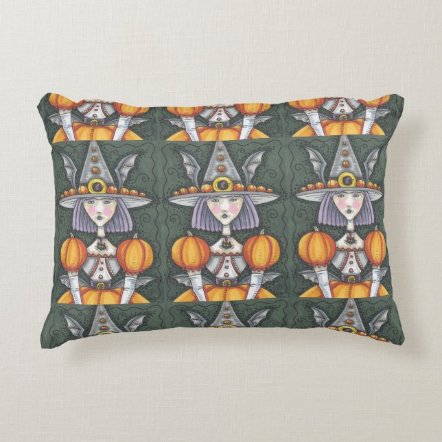Gothic Bat Witch HALLOWEEN ACCENT PILLOW Zierkissen (Vorderseite)