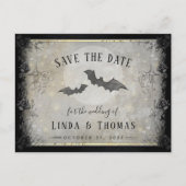 Gothic Bats Gray Save the Date PostCard Postkarte (Vorderseite)