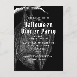 Gothic Bats Halloween Abendessen Party Einladung Postkarte