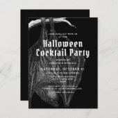 Gothic Bats Halloween Cocktail Party Einladung Postkarte (Vorne/Hinten)