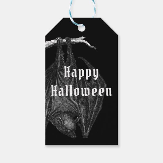 Gothic Bats Happy Halloween Party Geschenkanhänger (Vorderseite)
