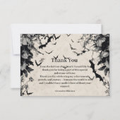 Gothic Bats & Roses Birthday Dankeskarte (Vorderseite)